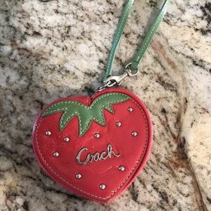 Authentic Coach strawberry wristlet